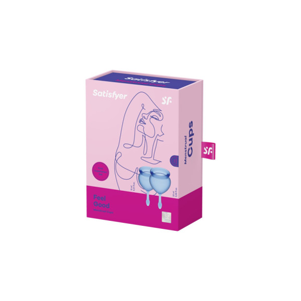 2 coupes menstruelles Satisfyer Dark Bleu FEEL GOOD 